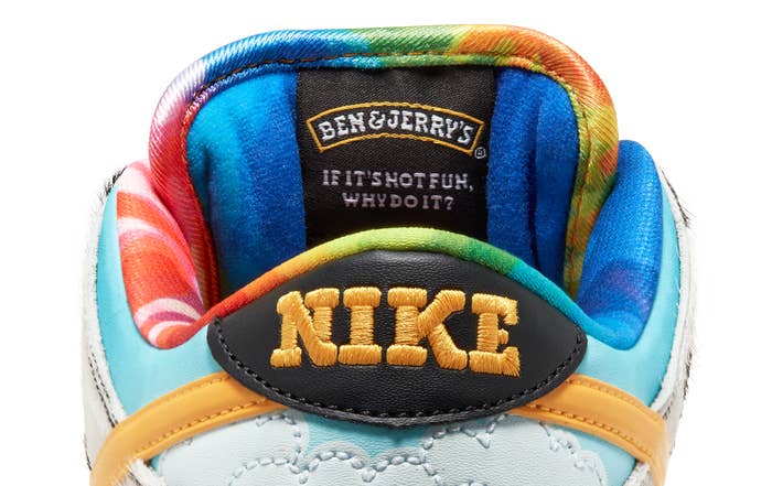 Ben and Jerry&#x27;s x Nike SB Dunk Low &#x27;Chunky Dunky&#x27; CU3244 100 (Heel)