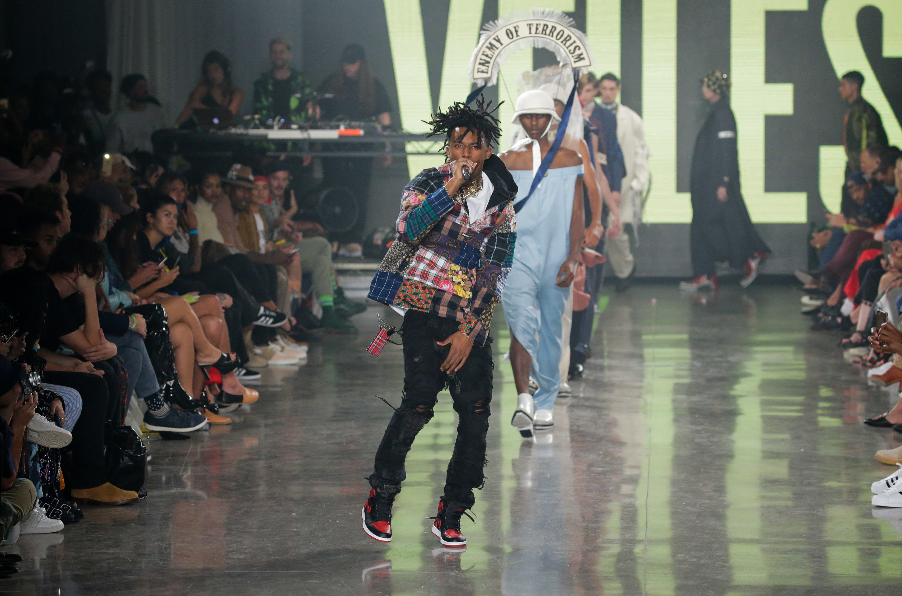 Payboi Carti, outside Louis Vuitton, during Paris Fashion Week