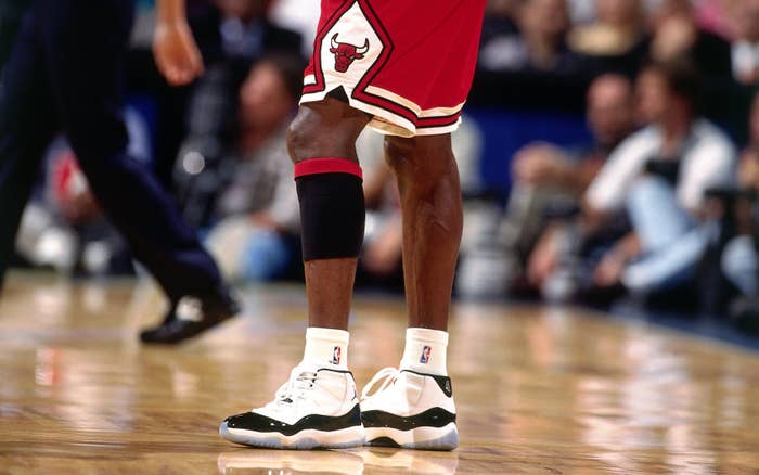 Michael Jordan Wearing the Air Jordan XI &#x27;Concord&#x27;