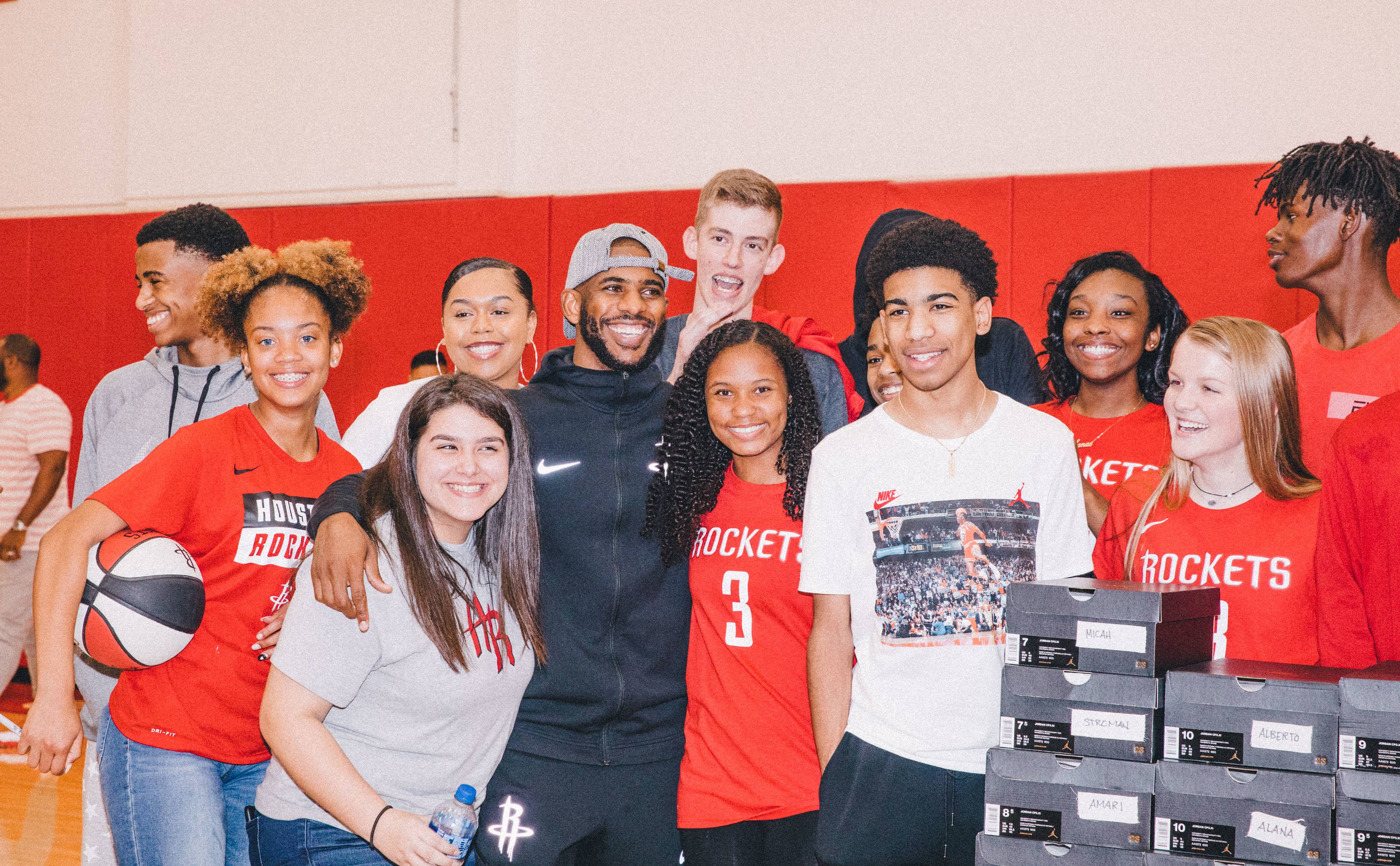 Chris Paul With Patricia E. Paetow High School Students
