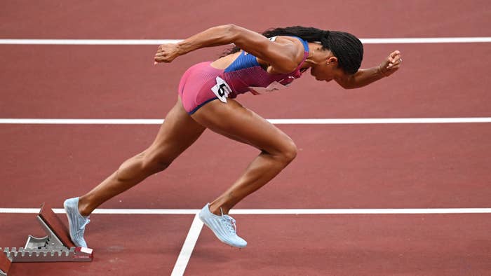 Allyson Felix Running in the Tokyo 2020 Olympics