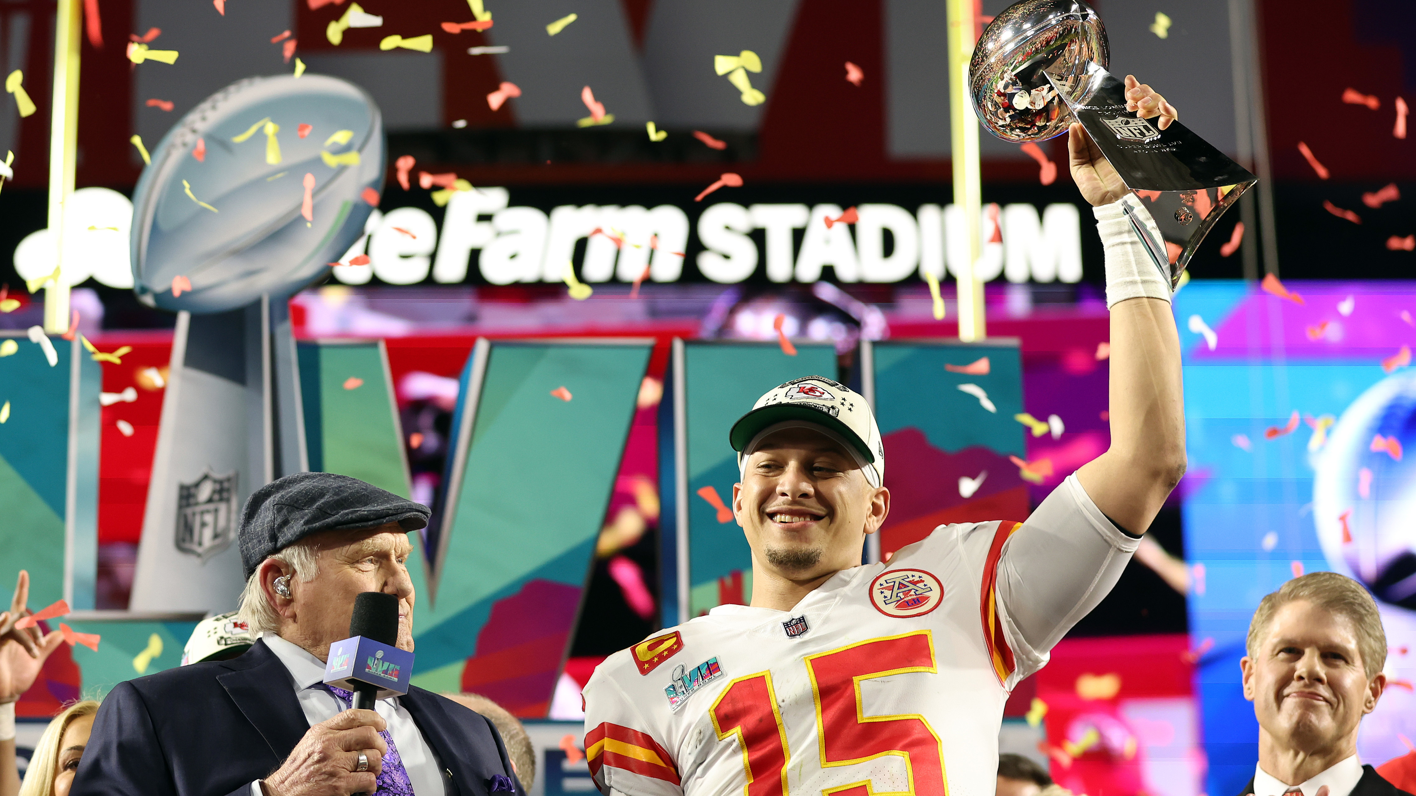 Patrick Mahomes winning his second Super Bowl of his career