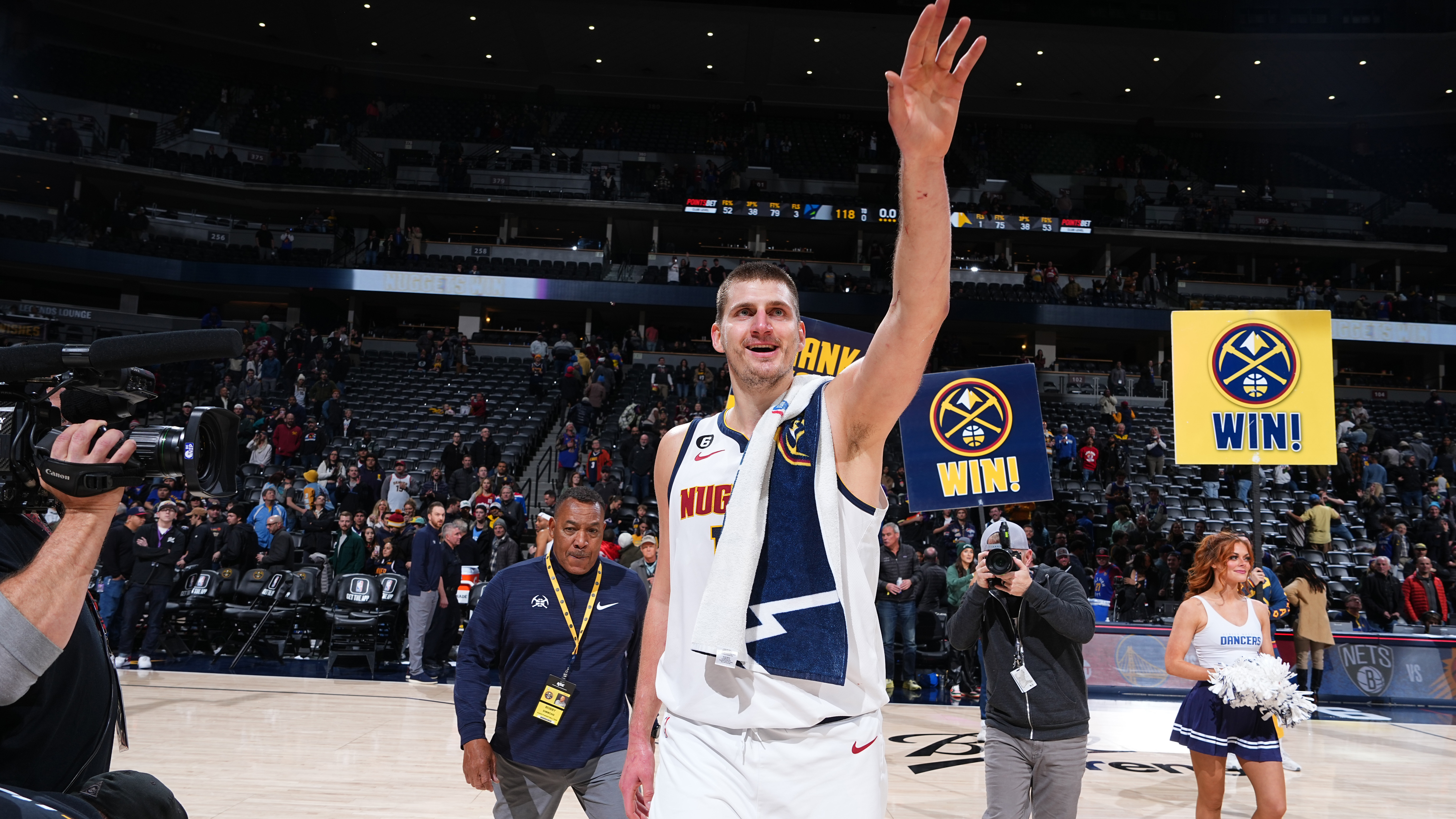 Nikola Jokic after a nuggets win