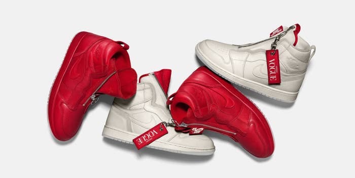Vogue x Air Jordan 1 Zip AWOK &#x27;Sail&#x27; and &#x27;University Red&#x27;