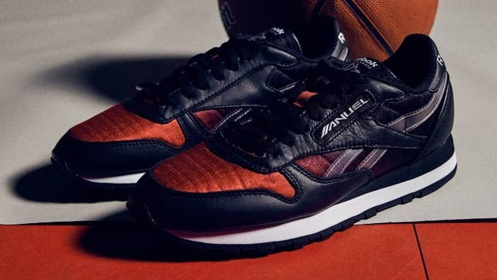 Anuel AA&#x27;s Reebok Classic leather sneaker collaboration in black and red