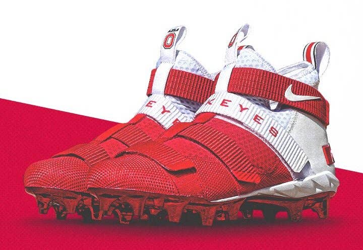 Ohio State Nike LeBron Soldier 11 Cleats (1)