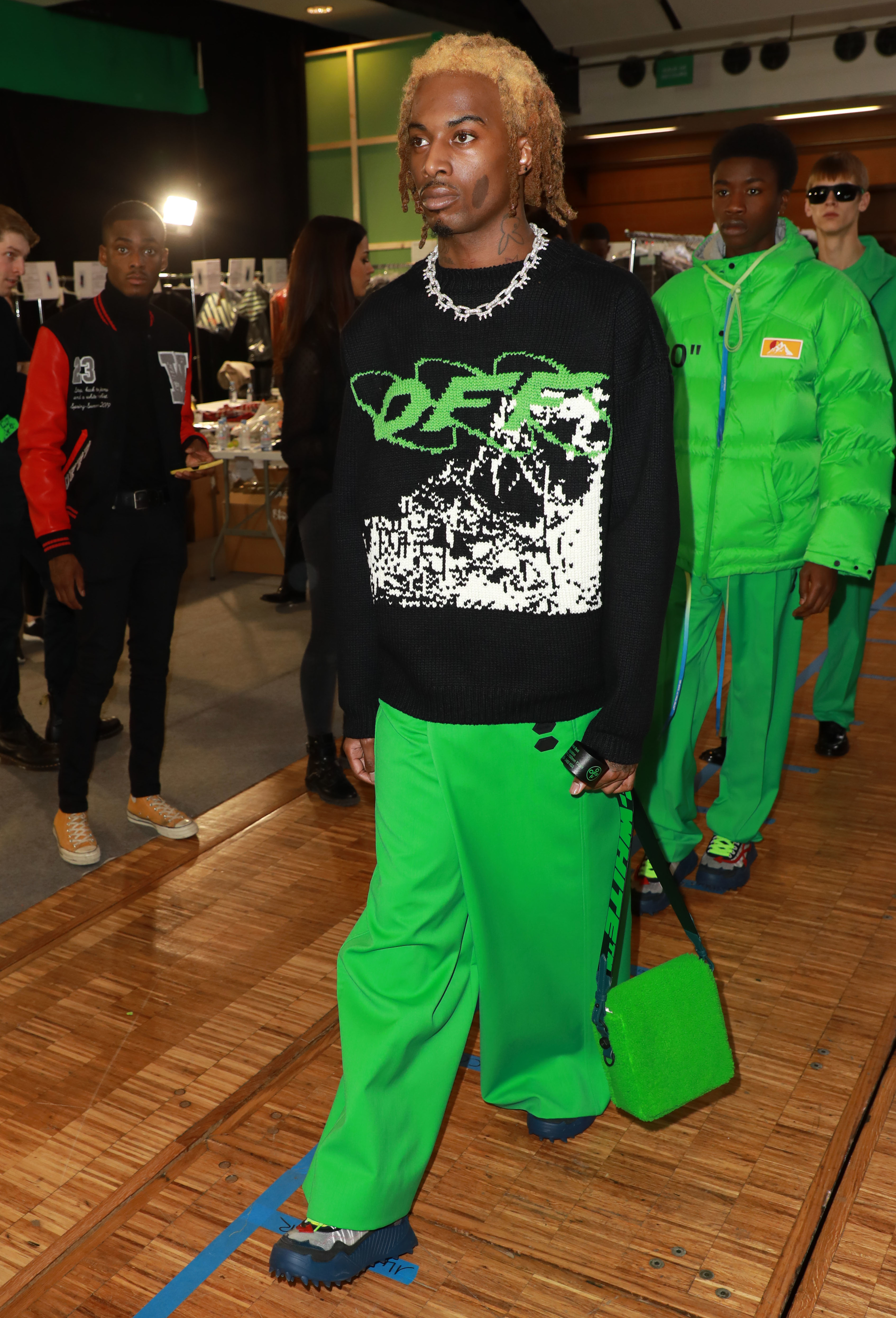 Playboi Carti Backstage At Off White&#x27;s Runway Show