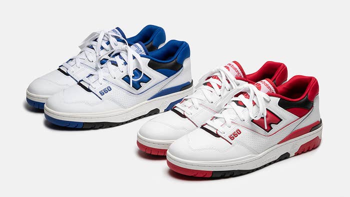 New Balance 550 Red and Blue Pair