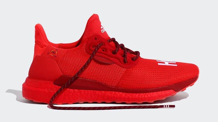 Pharrell x Adidas Solar Hu Glide &#x27;Red/Power Red/Running White&#x27; EF2381 (Lateral)