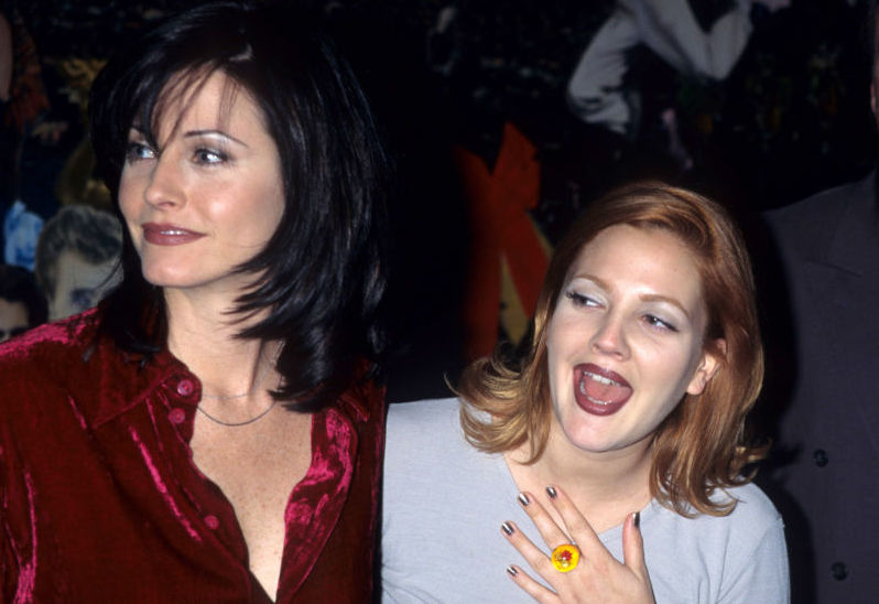 Scream cast members Courteney Cox and Drew Barrymore