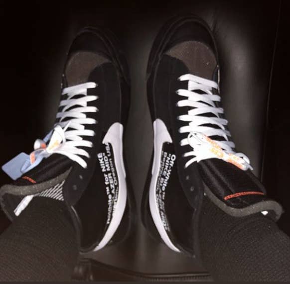 LeBron James Wears the &#x27;Black&#x27; Off White x Nike Blazer