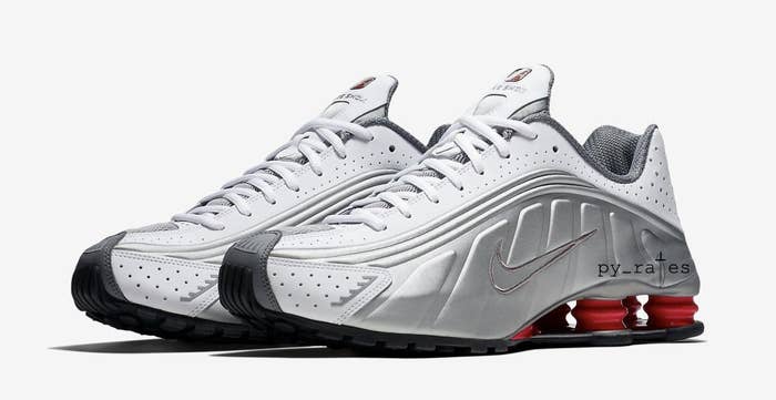 Nike Shox R4 &#x27;White/Comet Red/Black/Metallic Silver&#x27; (Pair)