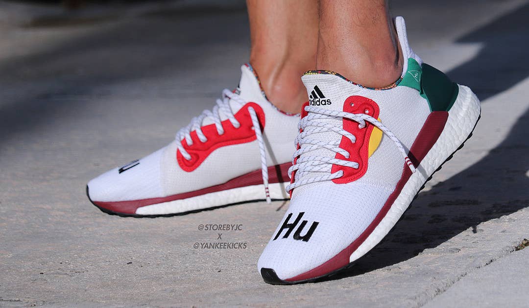 Pharrell Williams x Adidas Solar Glide Hu ST 'White' (On Foot)