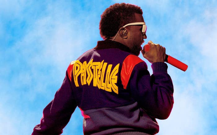 Kanye West wearing Pastelle varsity jacket