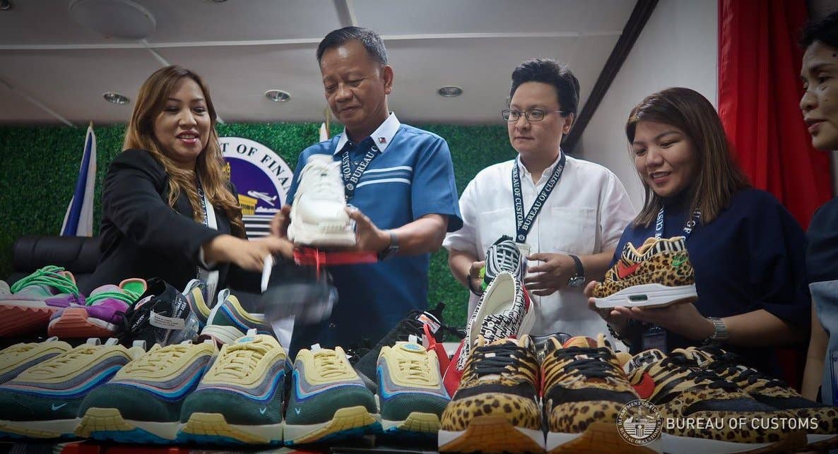 Fake Sneakers Seized by the Philippines Bureau of Customs