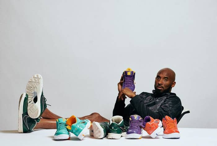 Kobe Bryant with the Undefeated x Nike Kobe 4 Protro Pack