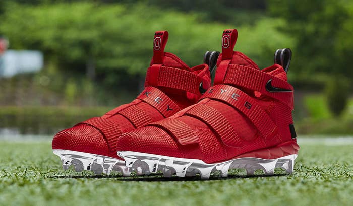 Nike LeBron Soldier 11 Cleats Ohio State Red Release Date AO9146 600