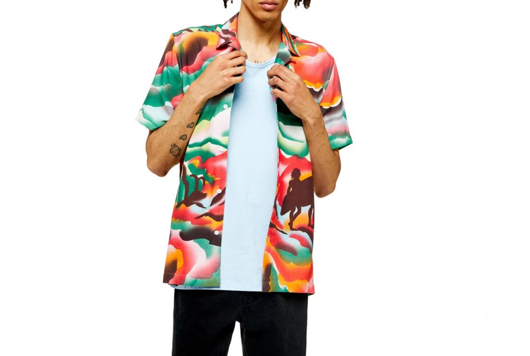 Topman Surfer Landscape Shirt