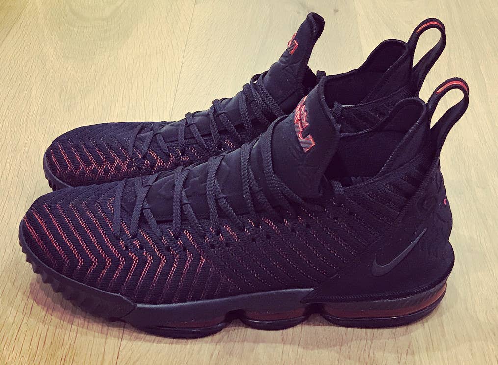 Nike LeBron 16 'Black/University Red' AO2588 002 (Left)