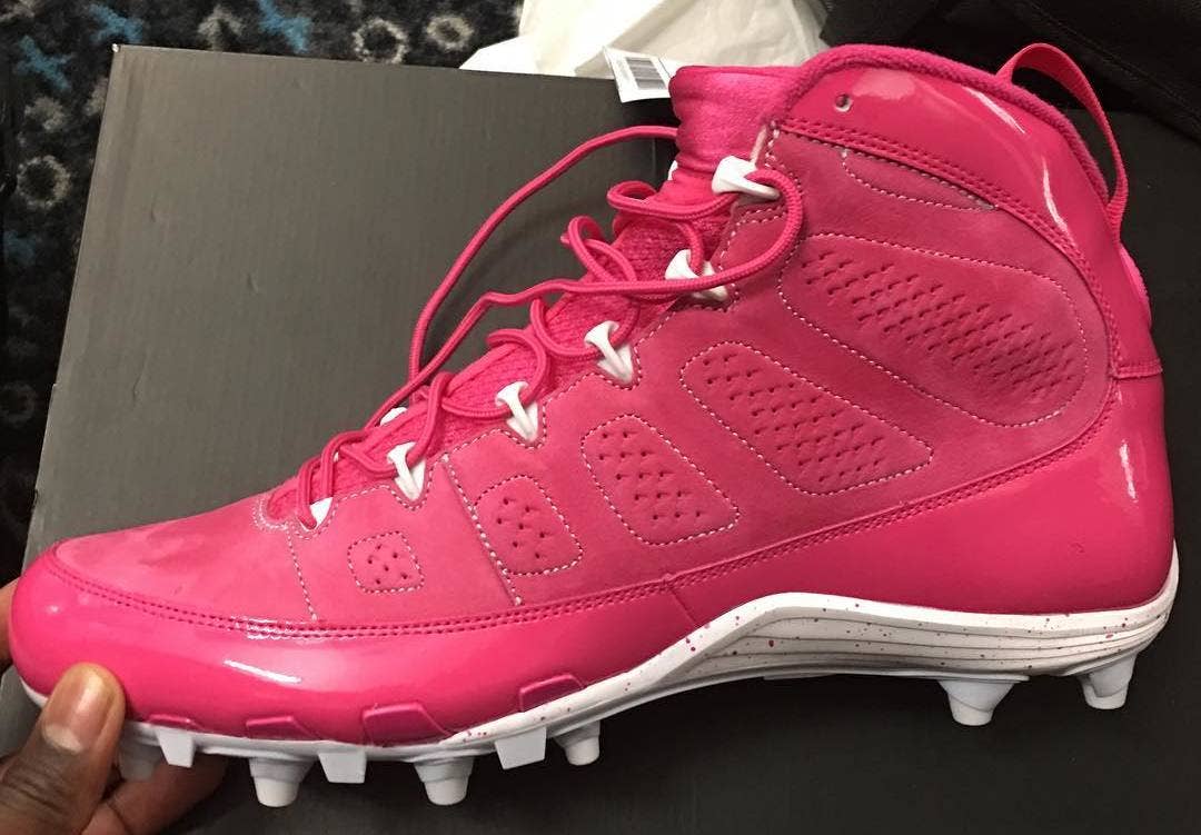 NFL Stars Are Wearing Pink Air Jordan 9 Cleats for Breast Cancer ...