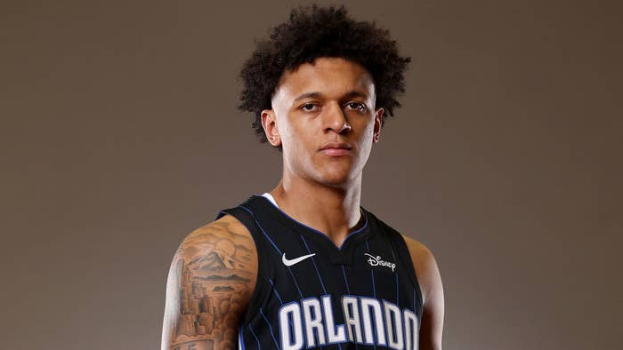 Paolo Banchero #5 of the Orlando Magic poses during the 2022 NBA Rookie Portraits at UNLV on July 15, 2022