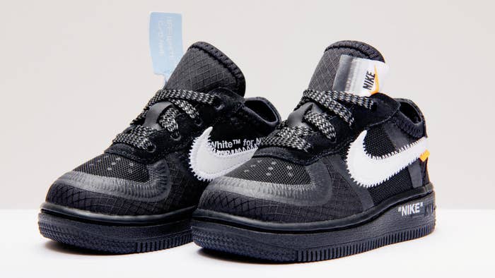 Virgil Abloh x Nike Air Force 1 &#x27;The 10&#x27; &#x27;Black/Cone/White&#x27; Kids (Pair)