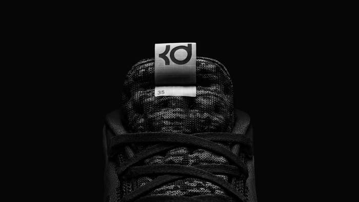 Nike Zoom KD 12 &#x27;Black/Pure Platinum White&#x27; AR4229 001 (Tongue)