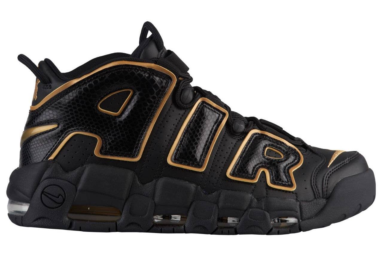 Nike Air More Uptempo 'France' Black/Metallic Gold (Lateral)
