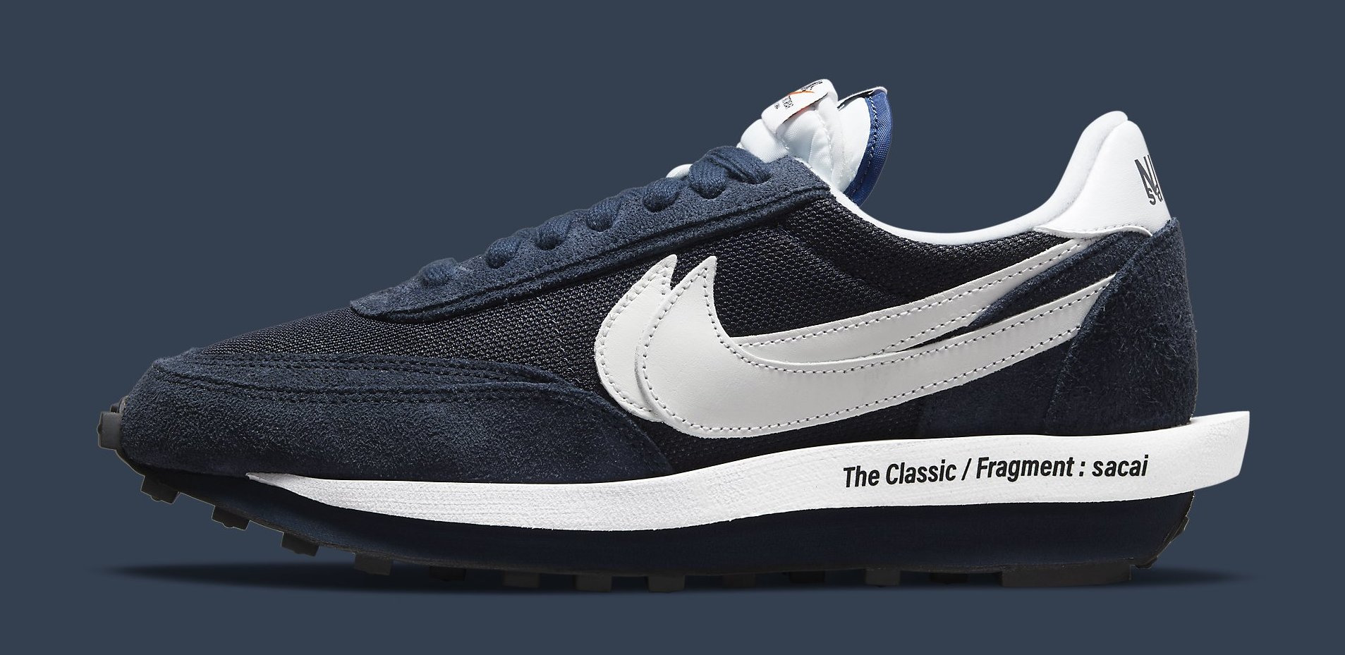 Fragment x Sacai x Nike LDWaffle &#x27;Blackened Blue&#x27; DH2684-400 Lateral