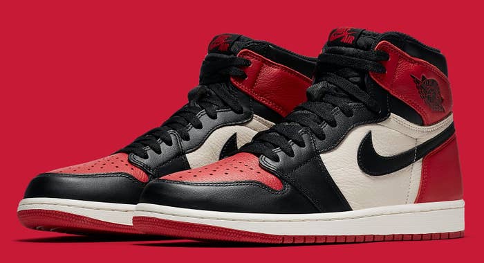 Air Jordan 1 &#x27;Bred Toe&#x27; Gym Red/Black Summit White 555088 610 (Pair)