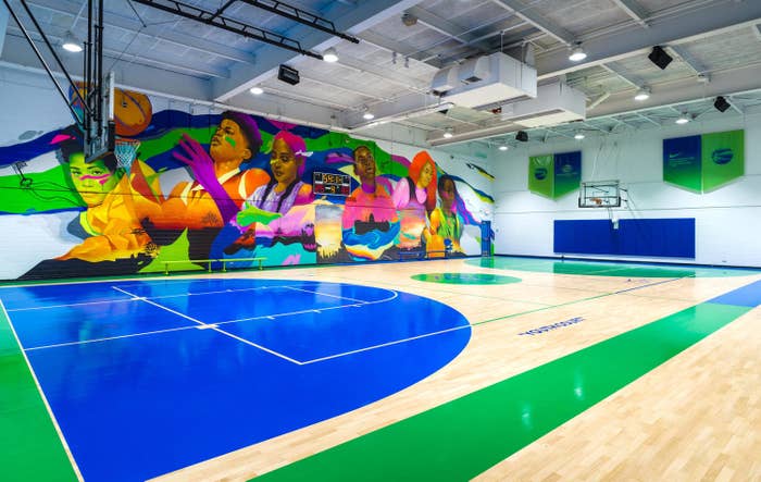 virgil abloh nike boys and girls club of chicago basketball court
