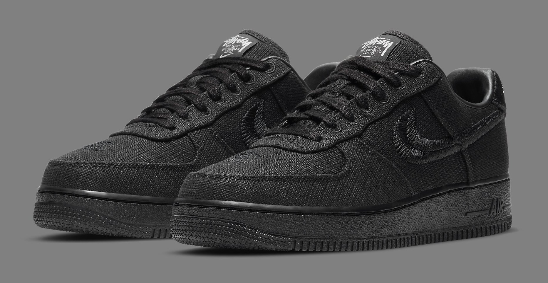 安い在庫あSTUSSY × NIKE AIR FORCE 1 LOW \'\'BLACK\'\' 靴