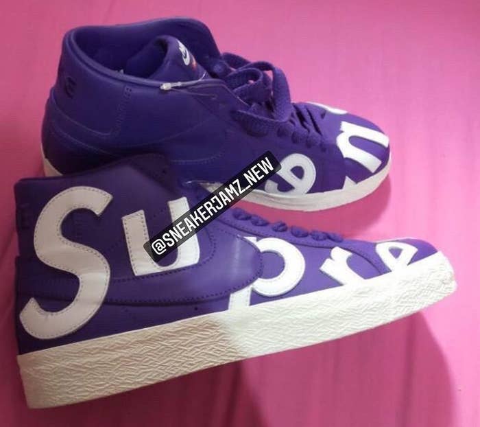 Supreme x Nike SB Blazer Mid Purple Sample