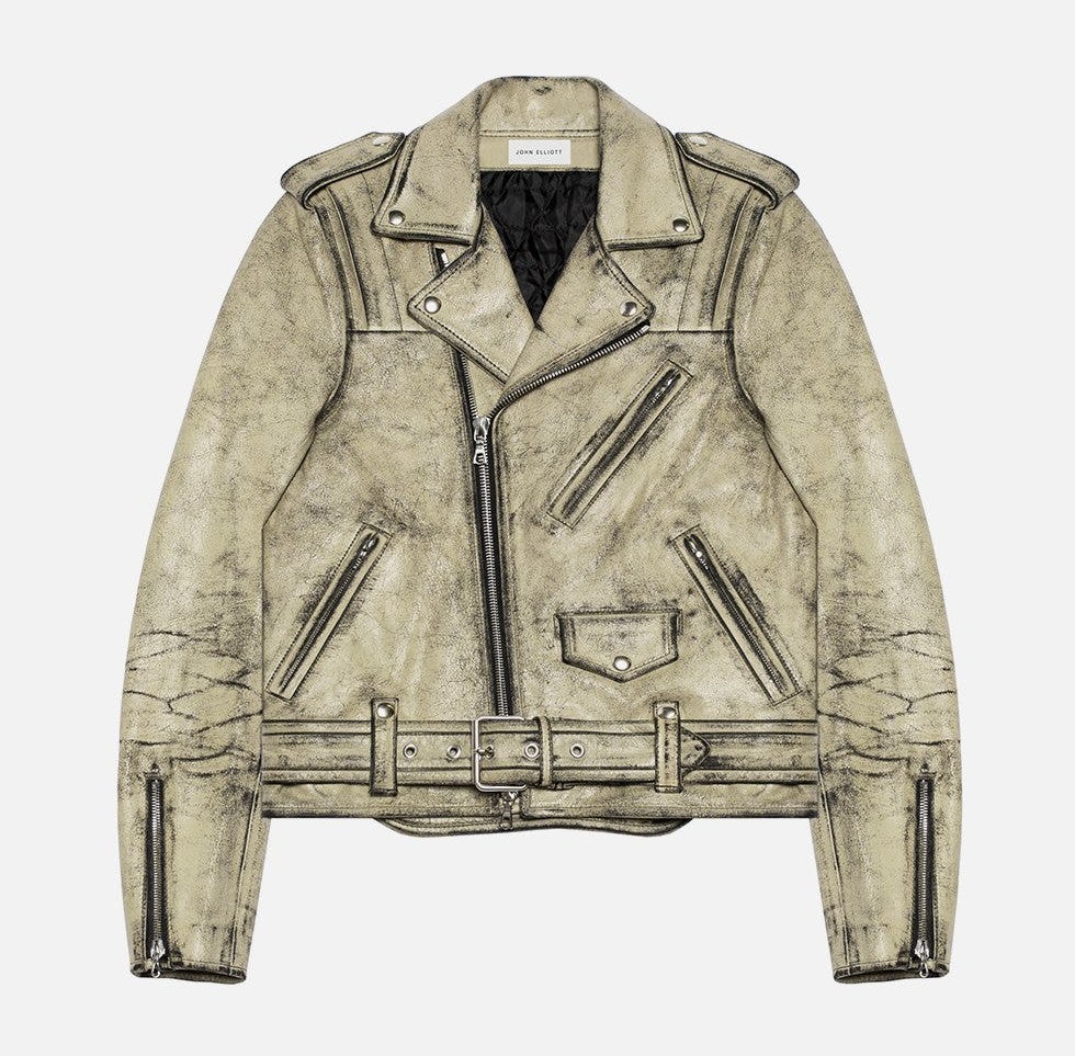 John Elliott x Blackmeans Leather Rider&#x27;s Jacket