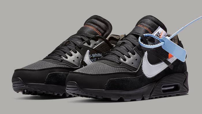 Off White x Nike Air Max 90 Black Release Date AA7293 001 Pair