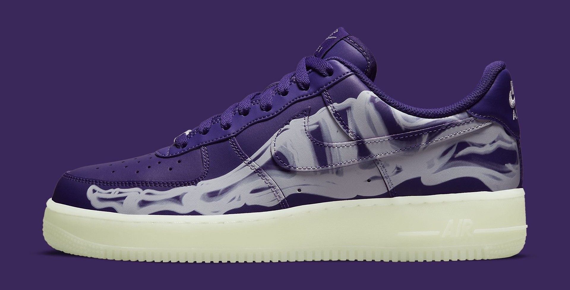 Nike Air Force 1 Low &#x27;Purple Skeleton&#x27; CU8067-500 Lateral