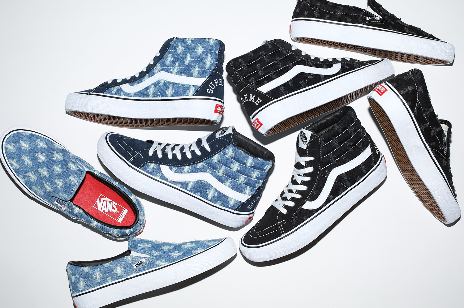 supreme vans Hole Punch Denim Sk8-Hi Pro