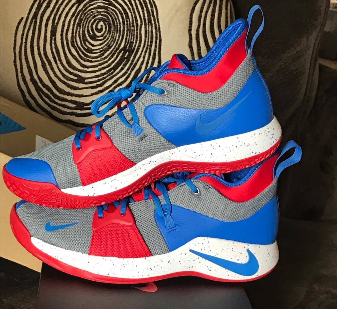 NIKEiD PG 2 Cool Grey Signal Blue University Red White