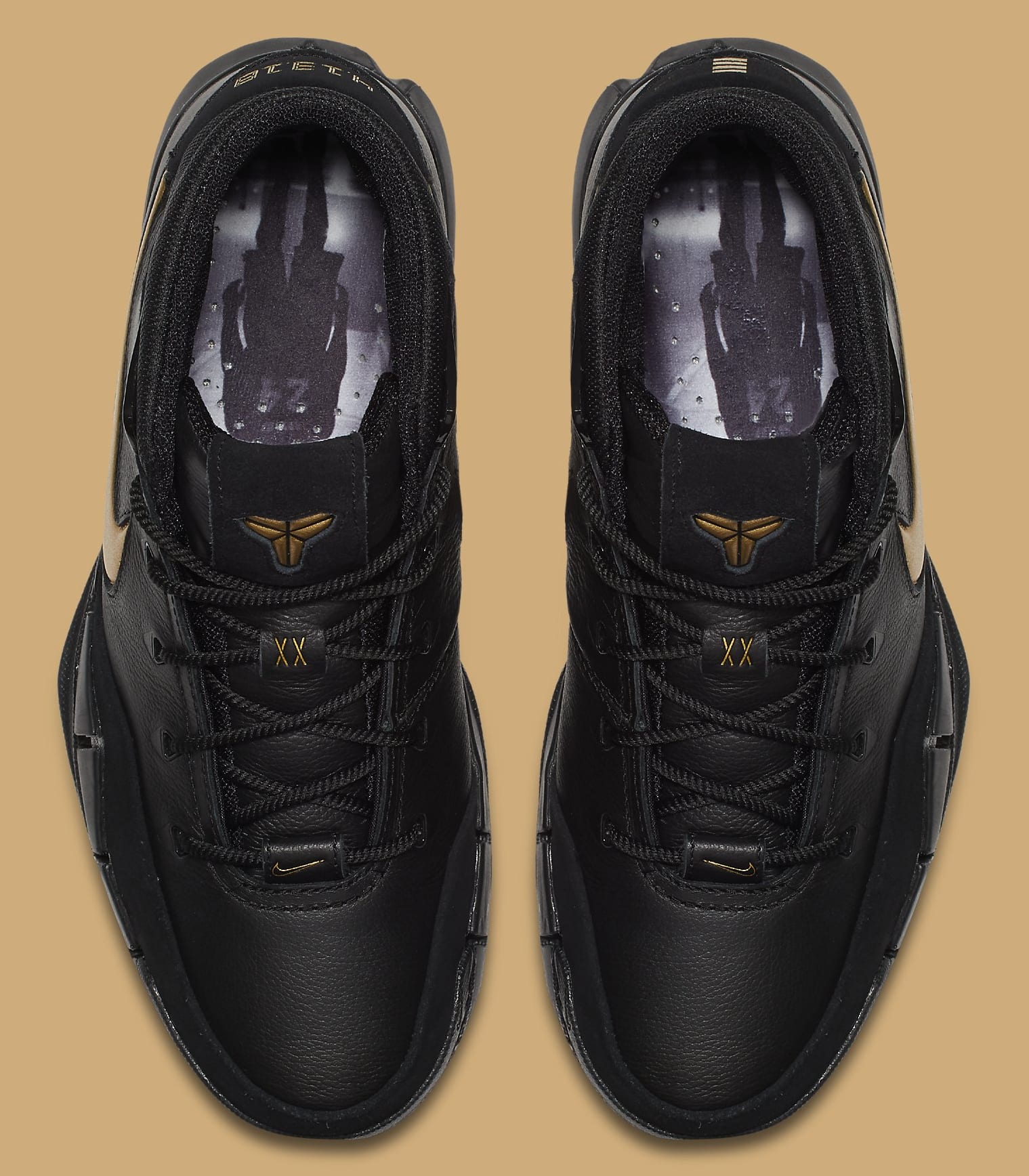 Nike Kobe 1 Protro &#x27;Black/Black/White/Metallic Gold&#x27; AQ2728-002 (Top)