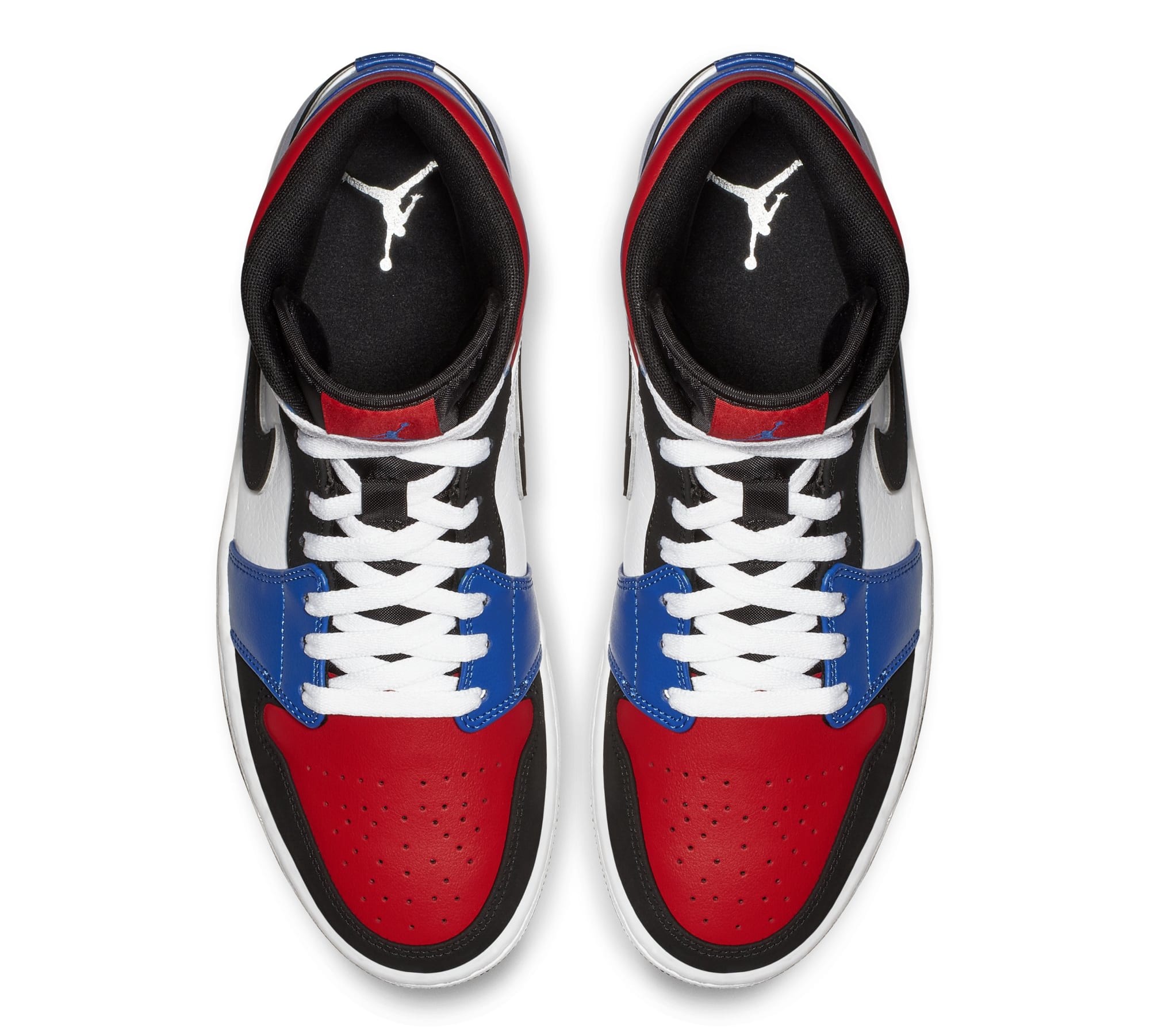 Air Jordan 1 Mid &#x27;Blue/Red/White/Black&#x27; 554724-124 (Top)