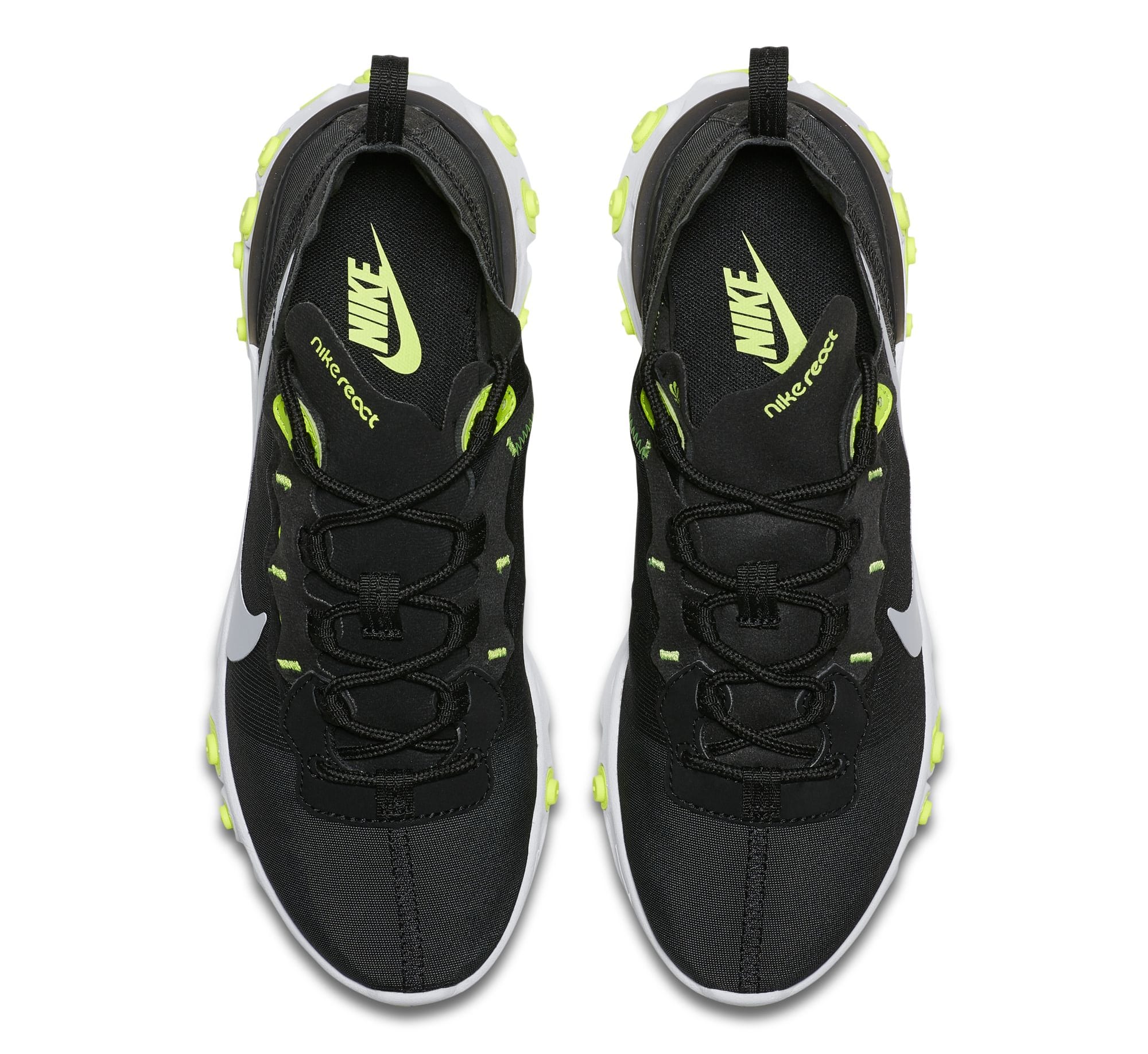 Nike React Element 55 &#x27;Black/Cool Grey/White/Volt&#x27; (Top_