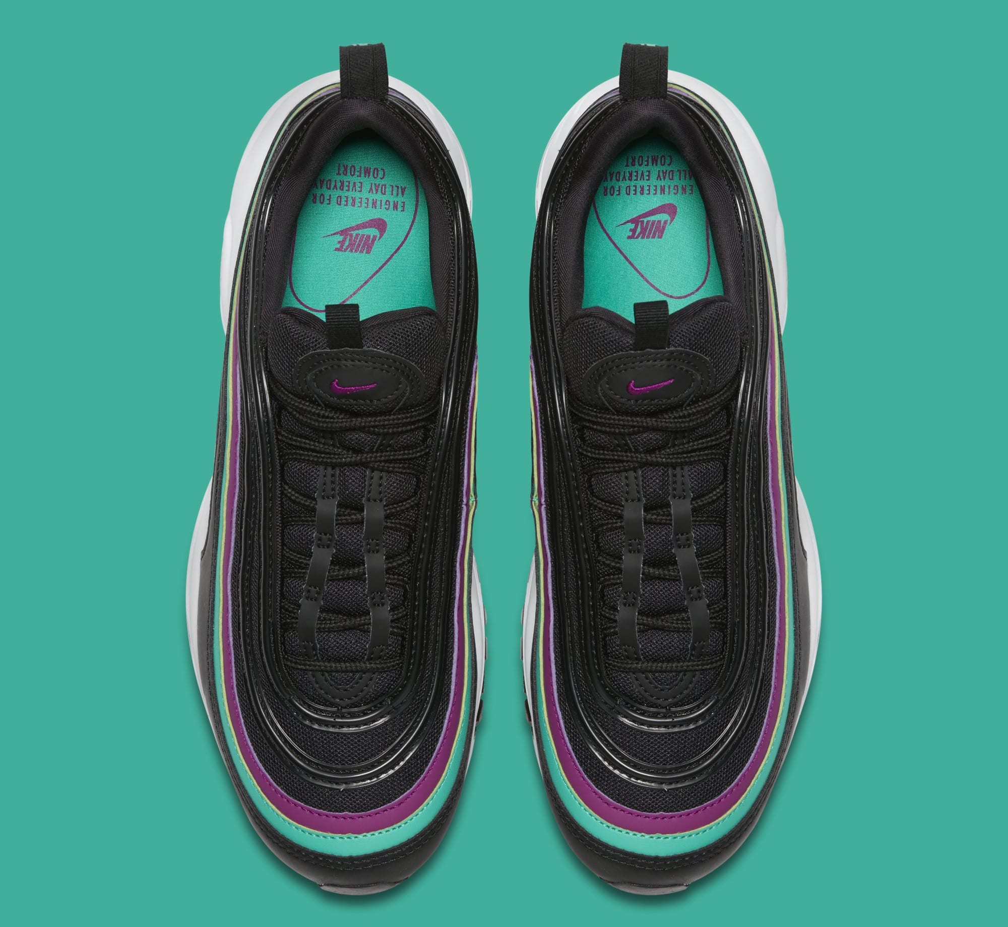 Nike Air Max 97 WMNS &#x27;Black/Bright Grape/Clear Emerald&#x27; 921733-008 (Top)