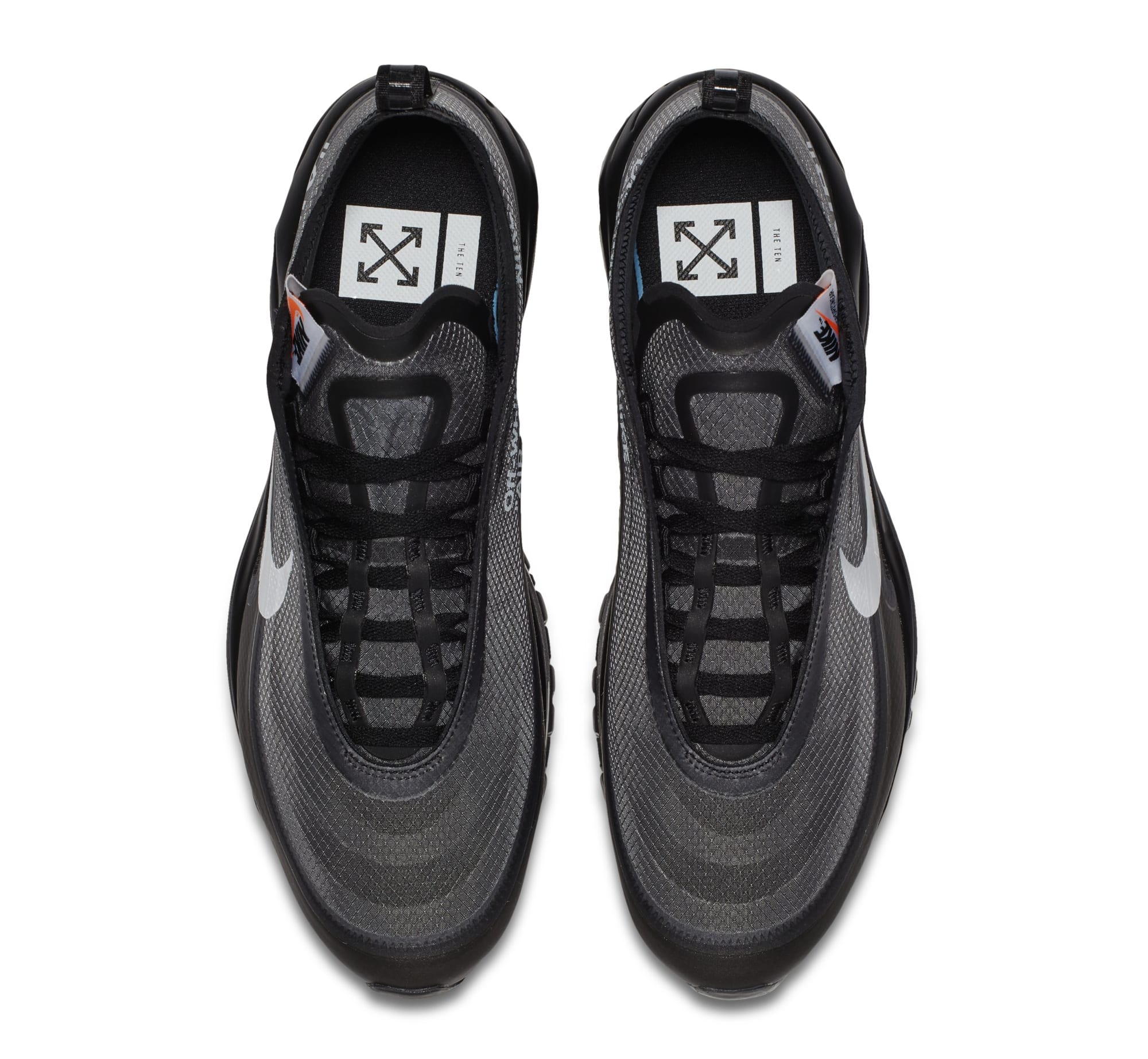 Off-White x Nike Air Max 97 &#x27;Black/Cone/Black/White&#x27; AJ4585-001 (Top)