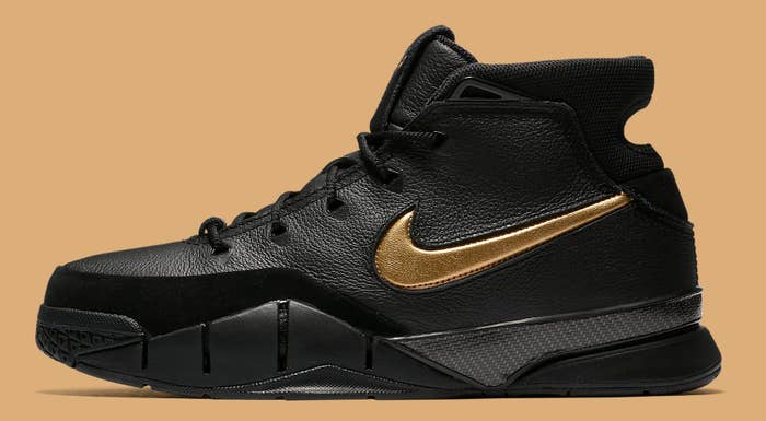 Nike Kobe 1 Protro &#x27;Black/Black/White/Metallic Gold&#x27; AQ2728-002 (Lateral)
