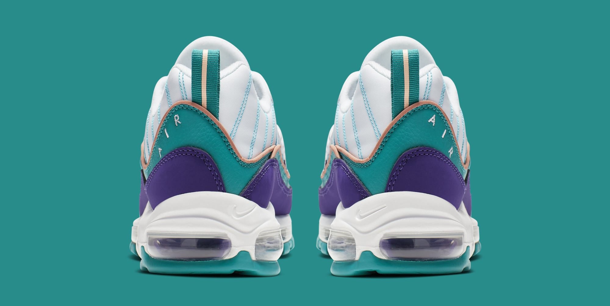 Nike Air Max 98 &#x27;Court Purple/Terra Blush-Spirit Teal&#x27; 640744-500 (Heel)