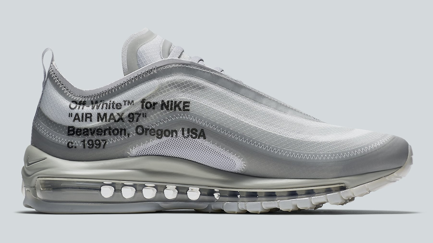 Off-White x Nike Air Max 97 Off-White Wolf Grey White Menta Release Date AJ4585-101 Medial