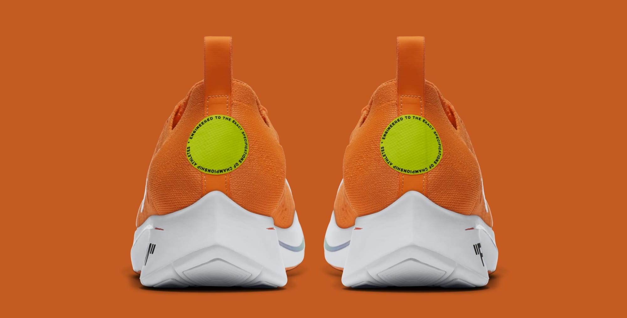 Off-White x Nike Zoom Fly Mercurial Flyknit &#x27;Total Orange&#x27; AO2115-800 (Heel)