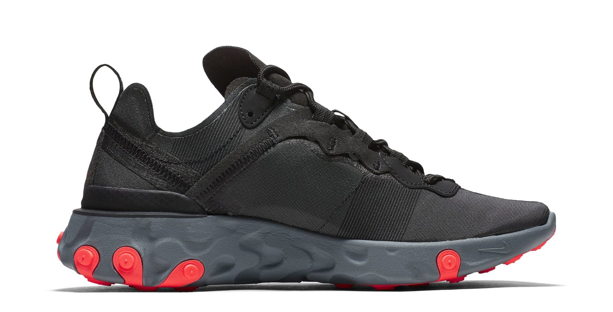 Nike React Element 55 &#x27;Black/Cool Grey/Dark Grey/Solar Red&#x27; (Medial)