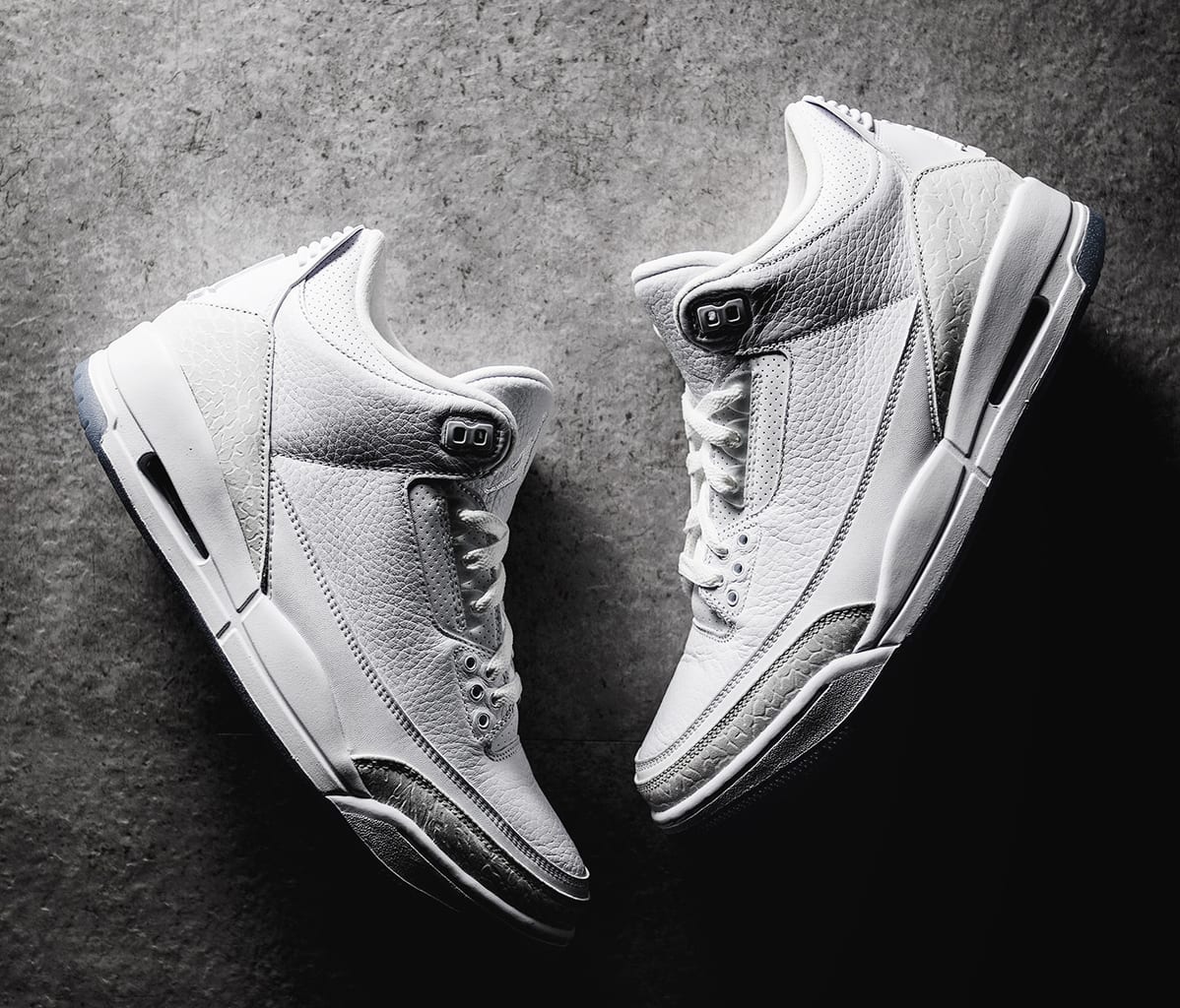 Air Jordan 3 &#x27;Pure White&#x27; 136064-111 (Pair)