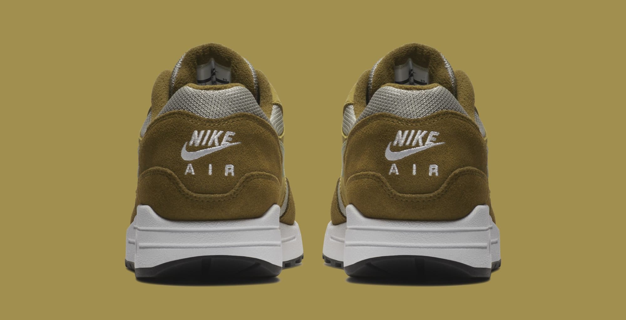 Atmos x Nike Air Max 1 &#x27;Green Curry&#x27; 908366-300 (Heel)